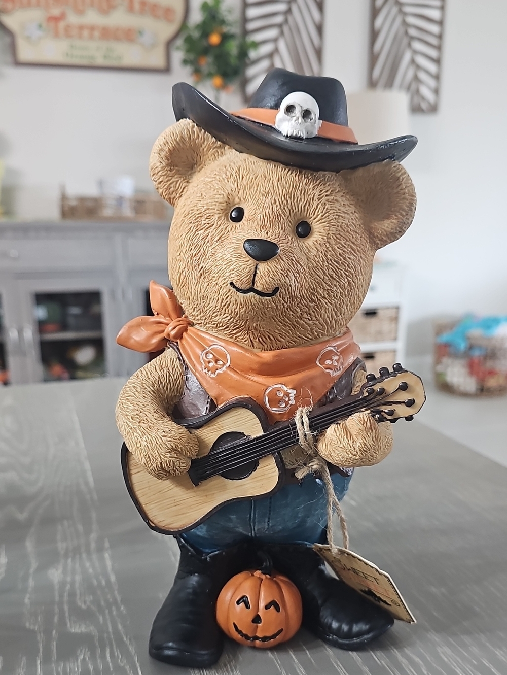 New! Sweet Street Halloween Cowboy Bear with Guitar, Hat, Jeans, Bandana & Boots